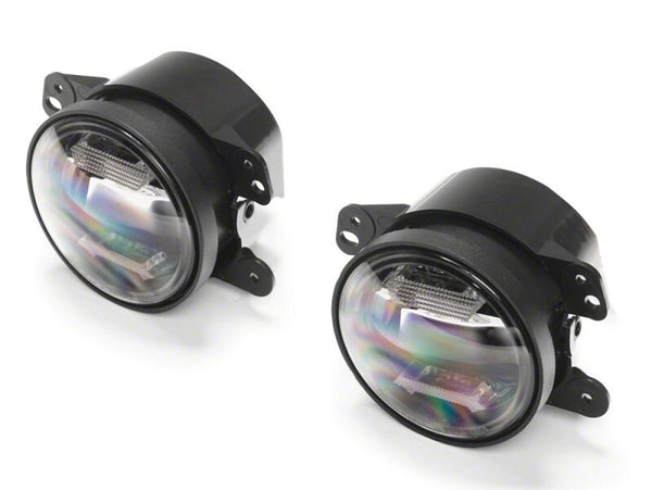 Raxiom 07-18 Jeep Wrangler JK Axial Series LED Angel Eye Fog Lights- Amber and White - J191255 - front view
