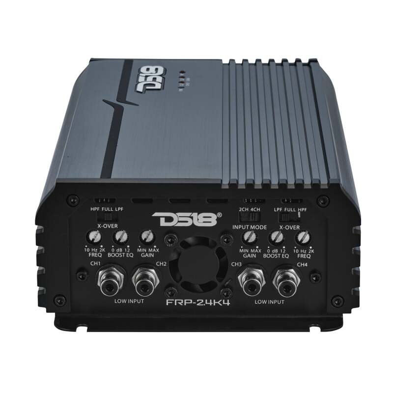 DS18 4-Channel Class-D Amp Stereo Full-Range 4 x 250 W RMS at4 ohm 4- Titanium - FRP-2.4K4/TI - rear view