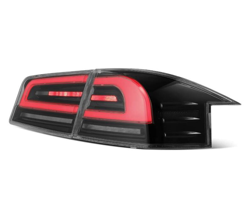 AlphaRex 12-21 Tesla Model S LUXX-Series LED Tail Lights - Black/Red - 601130