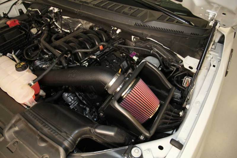 K&N 2015 Ford F-150 5.0L V8 Performance Intake Kit - 57-2591 for 2015-2017 Ford F 150 - installed view