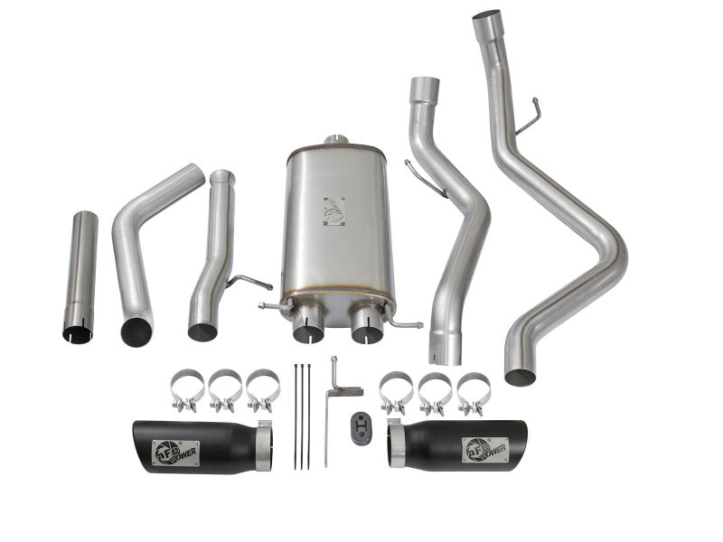 aFe MACH Force-Xp 3in CB SS Dual Exhaust w/Black Tips 09-16 GM Silverado/Sierra 4.3L/4.8L/5.3L - 49-44071-B