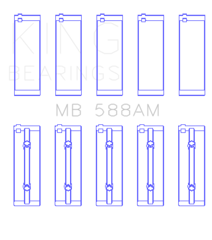 King Engine Bearings Renault C1E/E7F/K7J/C1J/C6J (Size +0.50mm) Main Bearing Set - MB588AM0.5