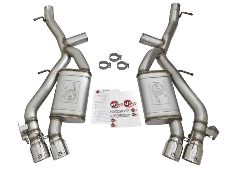 aFe MACHForce XP 3in 304 SS Axle-Back Dual Exhaust (NPP) w/ Polished Tips 16-17 Camro SS V8-6.2L - 49-34068-P