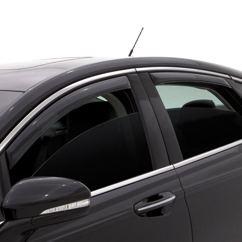 AVS 02-08 Dodge RAM 1500 Quad Cab Ventvisor In-Channel Front &amp; Rear Window Deflectors 4pc - Smoke - 194623