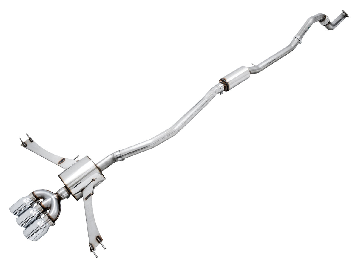 AWE Tuning 2016+ Honda Civic Si Touring Edition Exhaust w/Front Pipe & Triple Chrome Silver Tips - 3015-52012