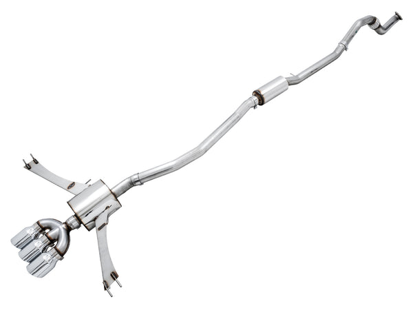 AWE Tuning 2016+ Honda Civic Si Touring Edition Exhaust w/Front Pipe & Triple Chrome Silver Tips - 3015-52012
