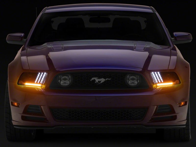 Raxiom 13-14 Ford Mustang LED Projector Headlights SEQL Turn Signals- Blk Housing (Clear Lens) - 426686