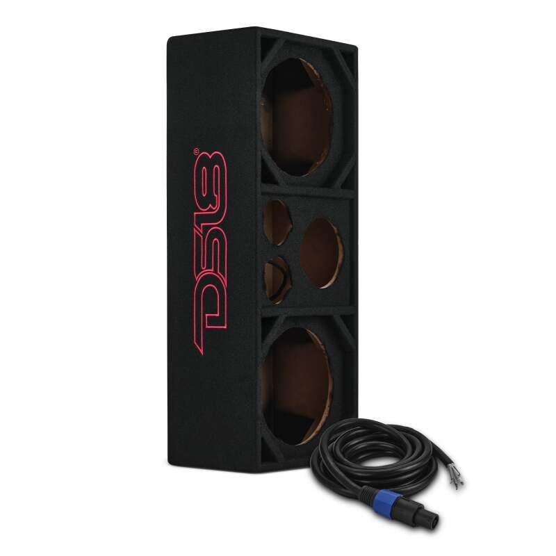 DS18 Ported Enclosure 2x 10in Mids 2x 3.6in Tweeters & 1 x 5.7in Horn Diffuser -Black Carpet - VOC10PRO - front view