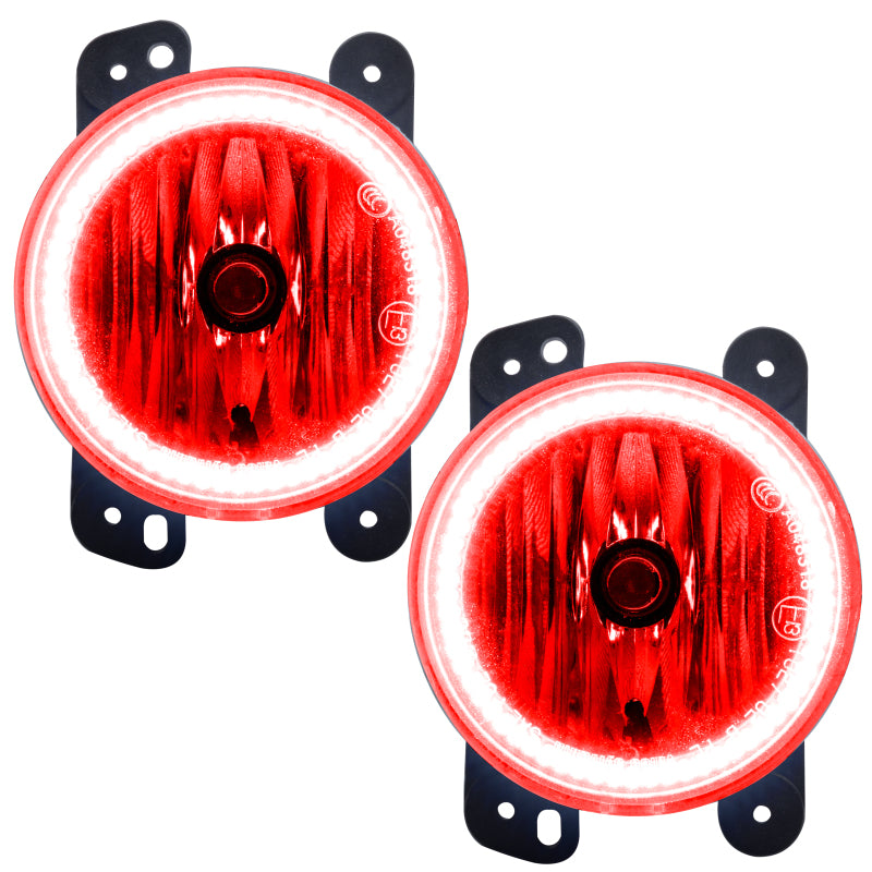 Oracle Lighting 10-15 Jeep Wrangler JK Pre-Assembled LED Halo Fog Lights -Red SEE WARRANTY - 7159-003