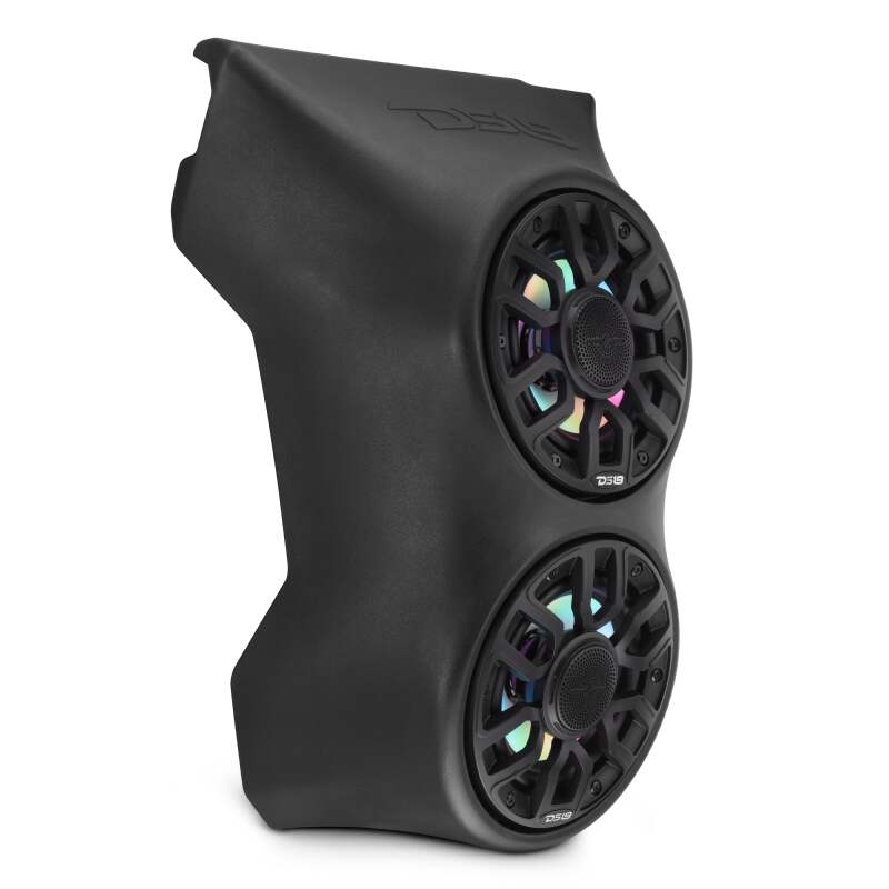 DS18 Water Fall Center Cnsl Loaded Enclosure 2x NXL-IQ6/BK Included 2017+ 2&4 Door IP65 PE Material - CA-X3WFCC66LD - front view