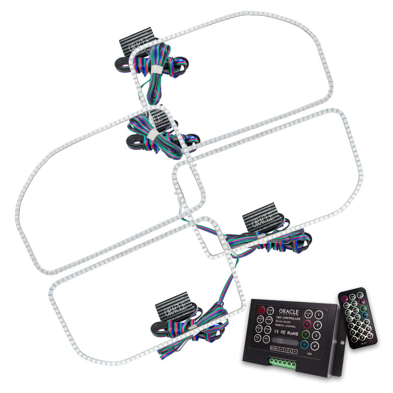 Oracle Ford F250/350 11-16 Halo Kit (Square Ring Design) - ColorSHIFT w/ 2.0 Controller SEE WARRANTY - 2383-333