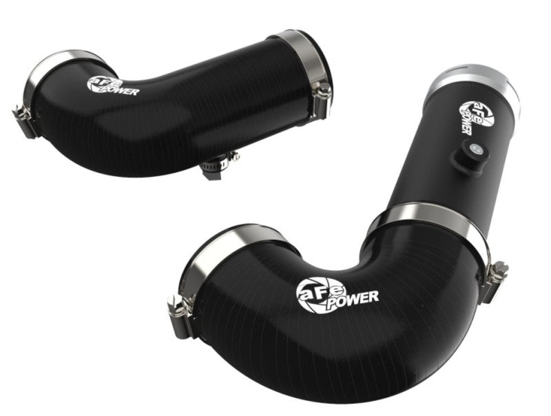 aFe BladeRunner Intercooler Hot &amp; Cold Side Tubes Combo 20-21 GM Trucks 3.0L (td) - Black - 46-20454-B