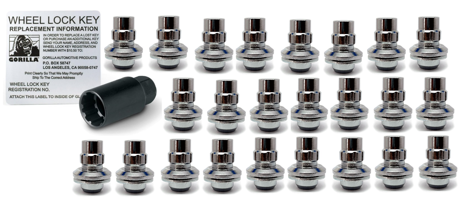 Gorilla Automotive - System Lock 6lug 14-1.50 Toy Mag CHR - 73644TXX