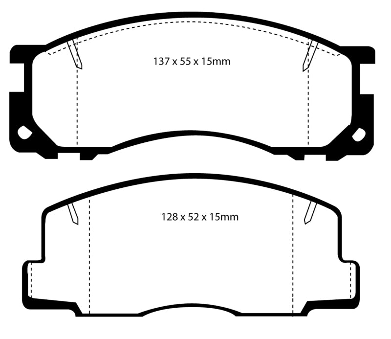 EBC 90-93 Toyota Previa Rear Drums Ultimax2 Front Brake Pads - UD500