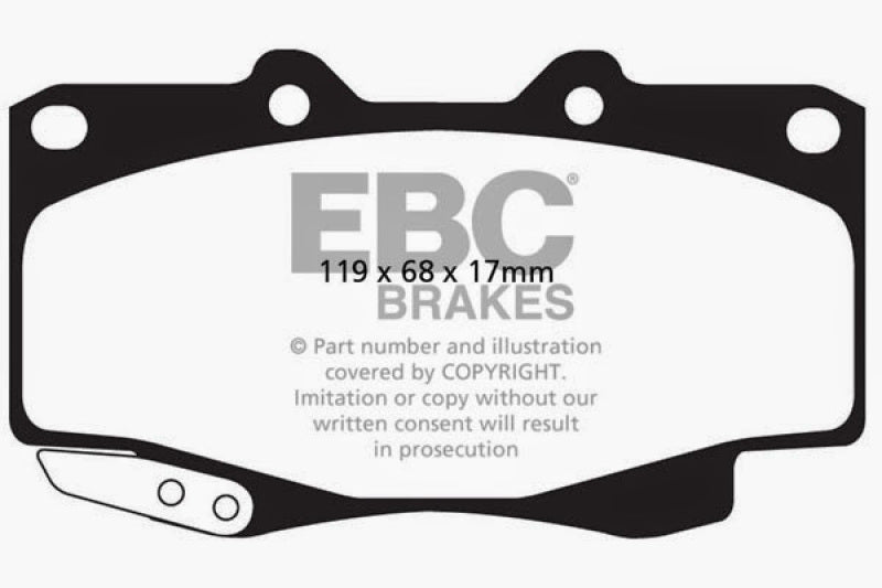 EBC 99-04 Toyota Tacoma 4WD 2.7 Yellowstuff Front Brake Pads - DP42005R