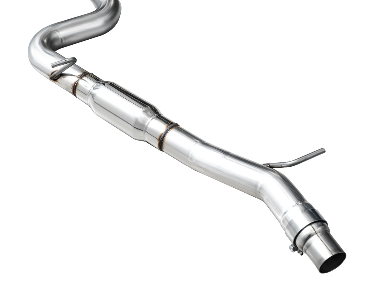 AWE MK8 Volkswagen Golf R 3in Track Edition Quad Exhaust - Chrome Silver Tips - 3020-42658