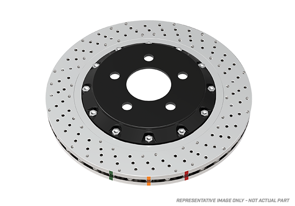 DBA 12-13 Volkswagen Golf R 2.0L Front 5000 Series Cross Drilled Rotor w/Silver Hat - DBA52808WV2SLVXD