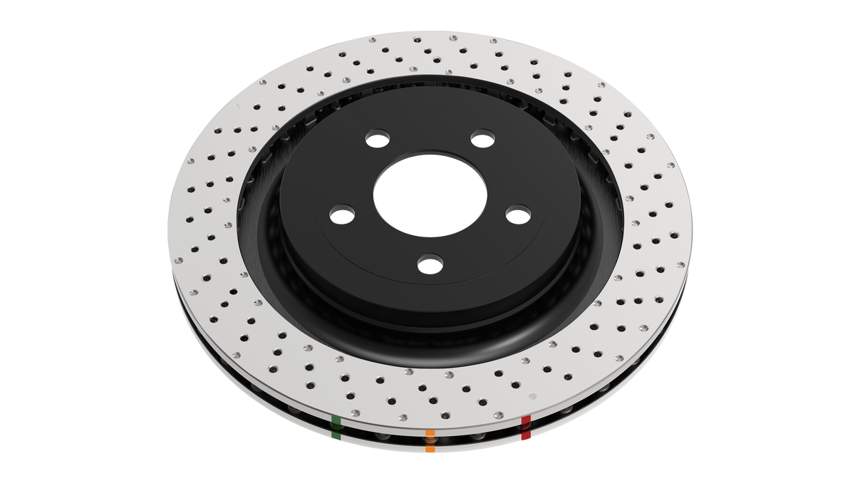 DBA 12-13 Volkswagen Golf R 3.6L Front 4000 Series Drilled Wavy Rotor - DBA42808WXD
