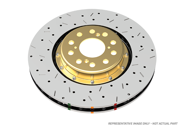 DBA 05-07+ Lotus Elise Front/Rear Drilled & Slotted 5000 Series 2 Piece Rotor Assembled w/ Black Hat - DBA52355BLKXS