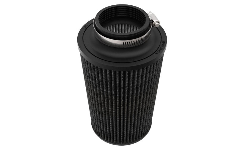 K&amp;N Universal Round Clamp-On Air Filter 3in ID 9in Height 6in Base OD 5.25 Top OD - RU-3109HBK