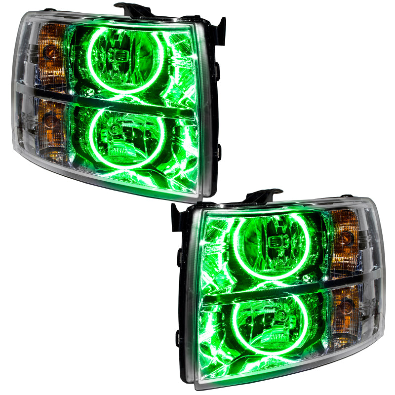 Oracle Lighting 07-13 Chevrolet Silverado Pre-Assembled LED Halo Headlights - Green SEE WARRANTY - 7007-004