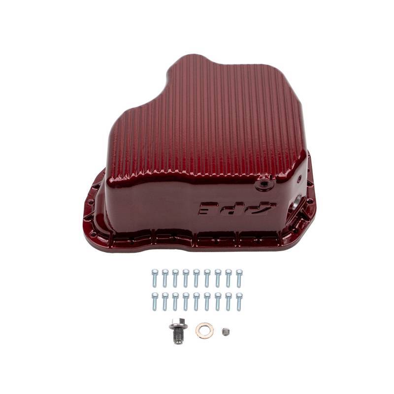 Wehrli 11-16 GM Duramax WCFab X PPE High Capacity Aluminum Oil Pan - WCFab Red - WCF100132-RED