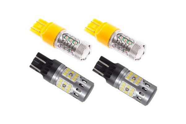Diode Dynamics JL Wrangler Front Turn Stage 2 (7443 LED Bulb XPR - White and - Amber) - DD0422 for 2018-2025 Jeep Wrangler - 