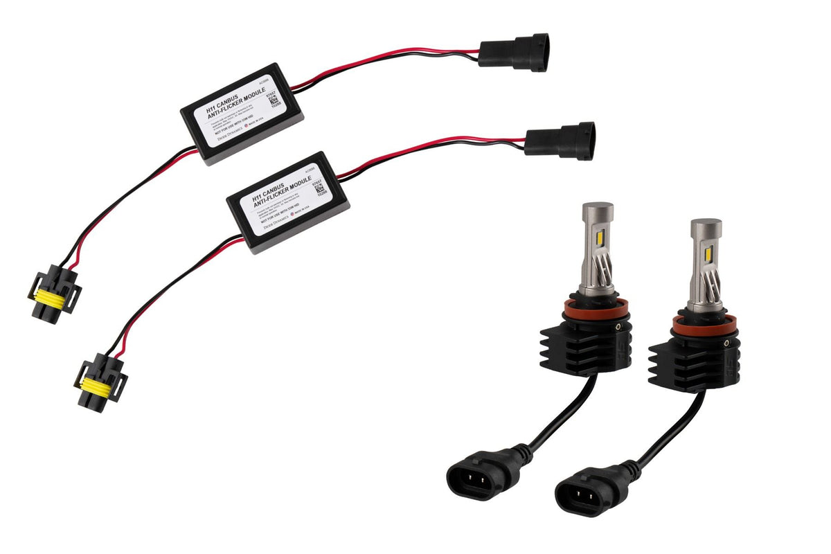 Diode Dynamics H11/H8/H9 White SL2 LED Bulbs with AntiFlicker Modules (pair) - DD0638P