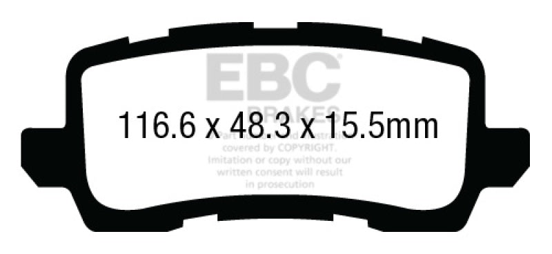 EBC 13+ Acura RLX 3.5 Yellowstuff Rear Brake Pads - DP43018R