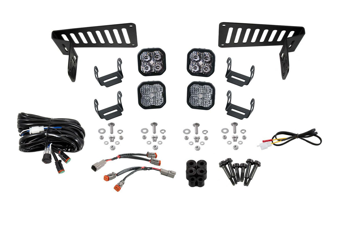 Diode Dynamics 18-21 Jeep JL Wrangler/Gladiator SS3 Cowl LED Bracket Kit - White Sport - DD6553