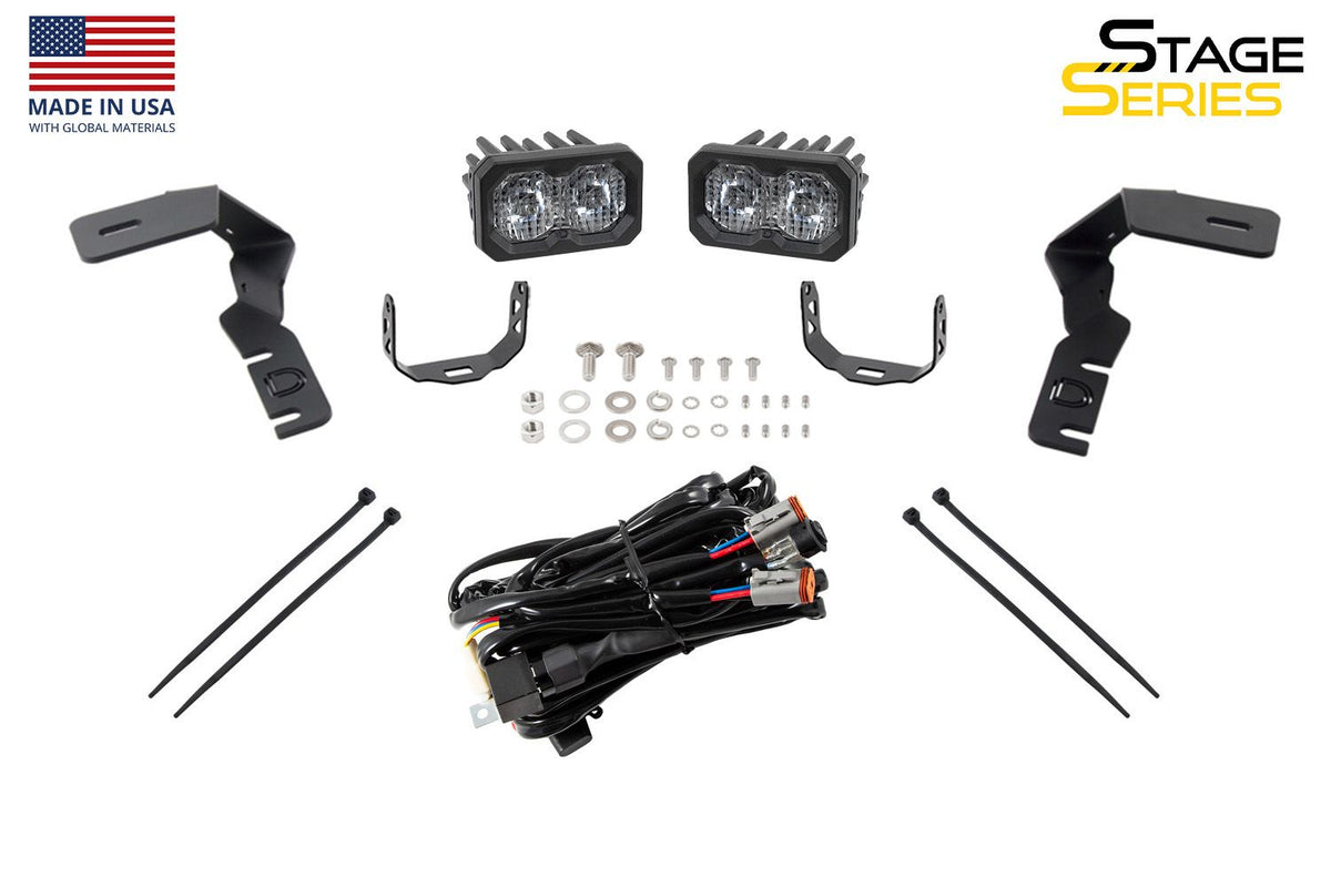 Diode Dynamics 19-21 Ford Ranger Stage Series 2in LED Ditch Light Kit - Pro White Combo - DD6589