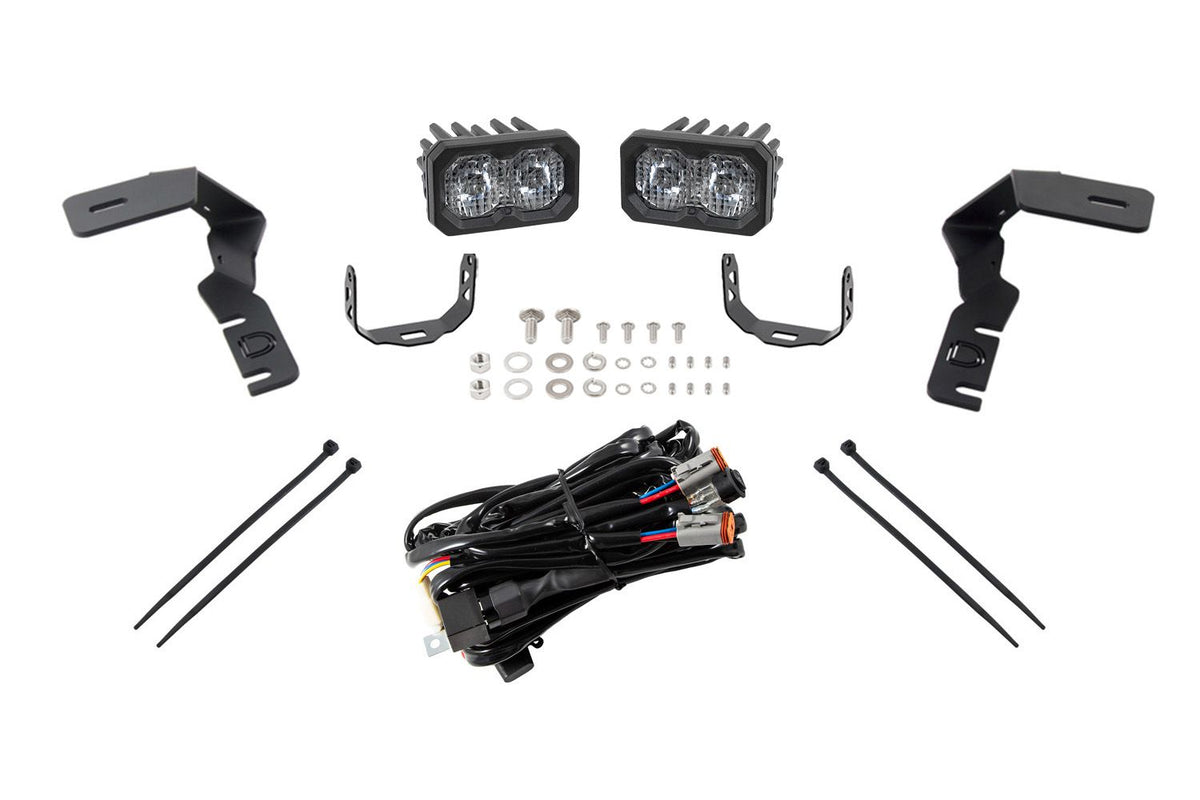Diode Dynamics 19-21 Ford Ranger Stage Series 2in LED Ditch Light Kit - Pro White Combo - DD6589