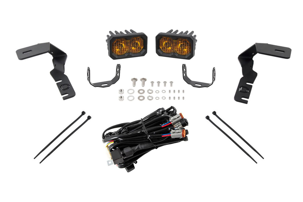 Diode Dynamics 19-21 Ford Ranger Stage Series 2in LED Ditch Light Kit - Yellow Pro Combo - DD6590 for 2019-2023 Ford Ranger -