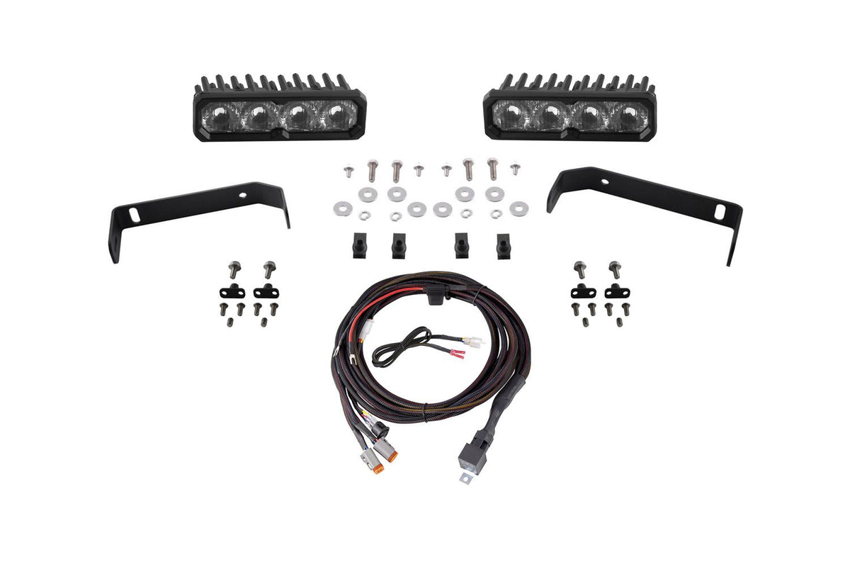 Diode Dynamics 2019-2021 Ford Ranger SS6 Sport LED Kit Yellow Fog 3000K - DD8872 for 2019-2021 Ford Ranger - angle view