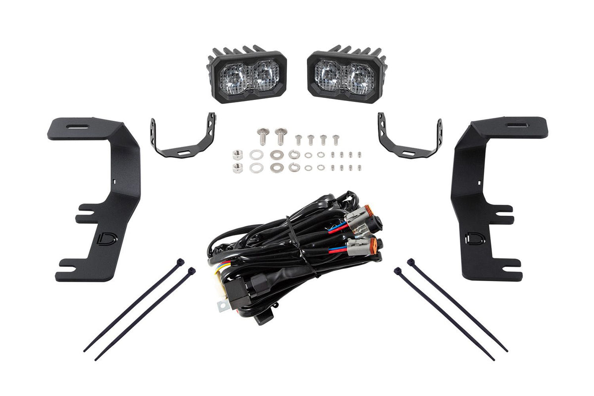 Diode Dynamics 14-19 Silverado/Sierra SSC2 LED Ditch Light Kit Sport - White Combo - DD6659