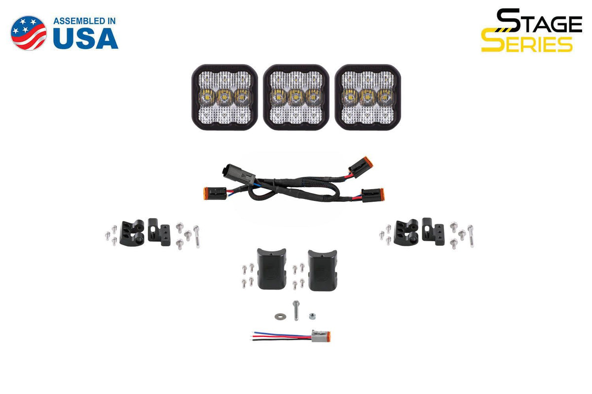 Diode Dynamics SS5 Sport Universal CrossLink 3-Pod Lightbar - Yellow Combo - DD6793