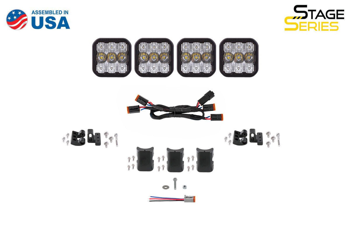 Diode Dynamics SS5 Pro Universal CrossLink 4-Pod Lightbar - Yellow Driving - DD7253