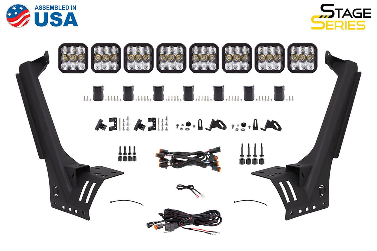 Diode Dynamics Jeep JL SS5 Pro CrossLink Windshield - Yellow Combo Lightbar Kit - DD7263