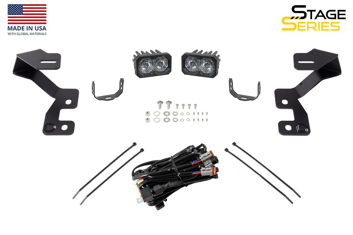 Diode Dynamics 2021 Ford Bronco Stage Series 2in LED Ditch Light Kit - Sport Yellow Pro Combo - DD7145