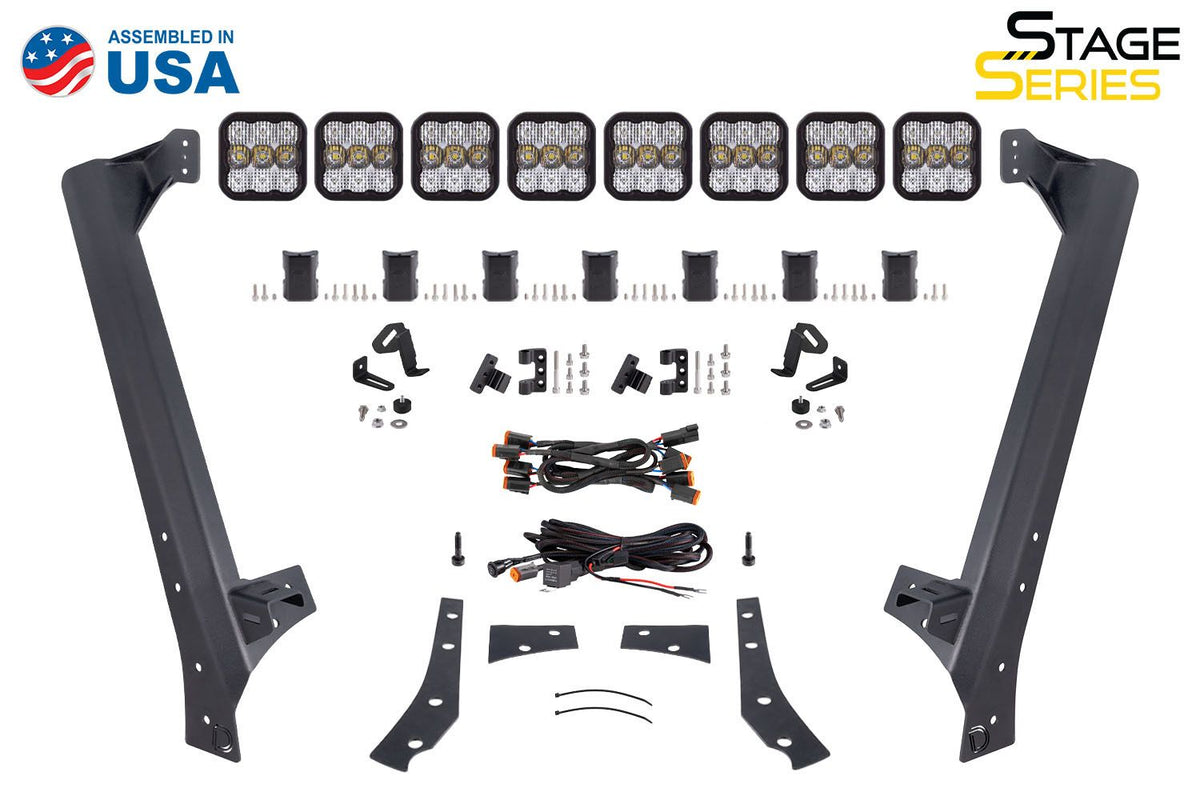 Diode Dynamics Jeep JK SS5 Pro CrossLink Windshield - White Combo Lightbar Kit - DD7266