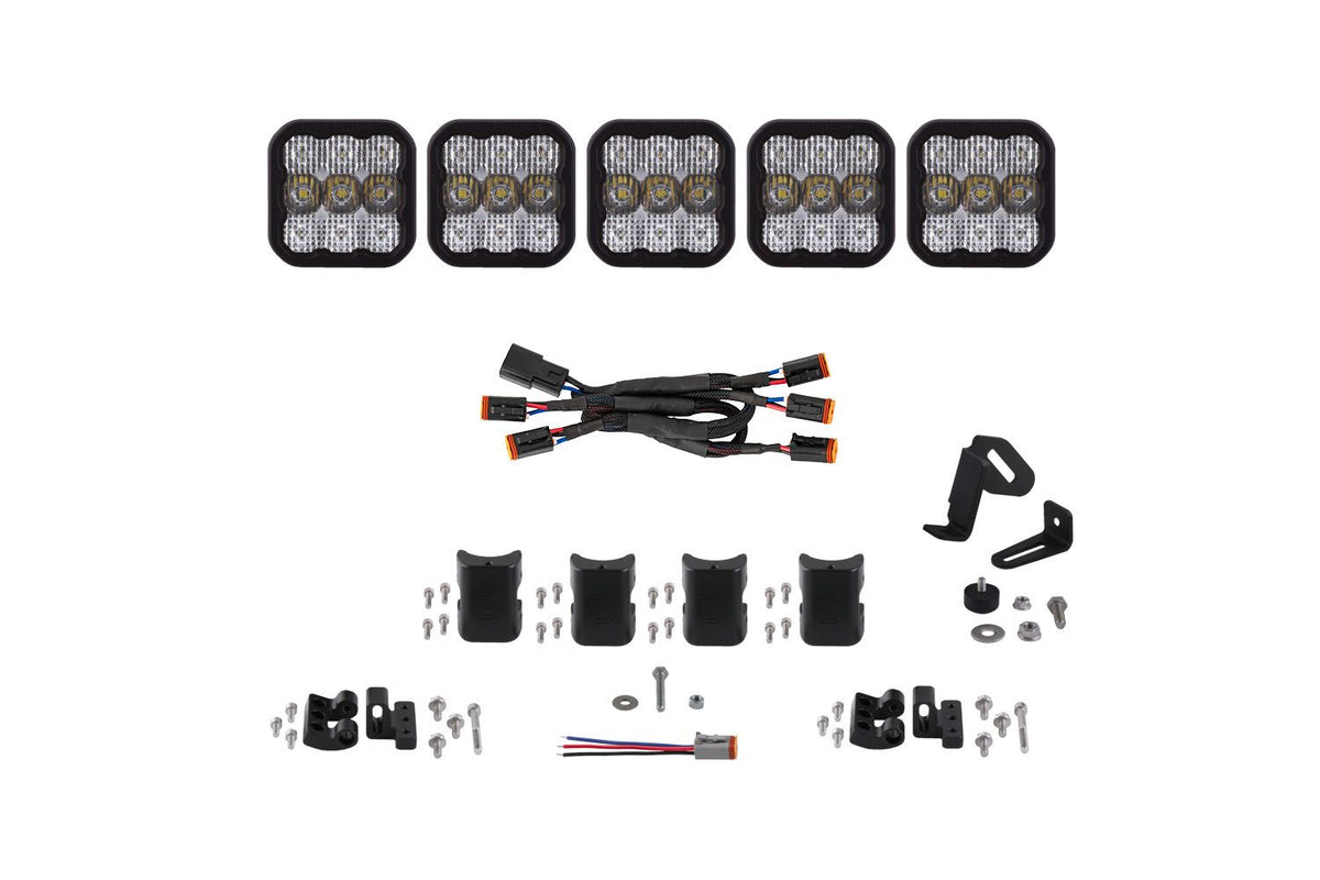 Diode Dynamics SS5 Pro Universal CrossLink 5-Pod Lightbar - White Combo - DD7242
