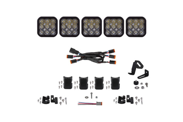 Diode Dynamics SS5 Pro Universal CrossLink 5-Pod Lightbar - White Driving - DD7254 by Diode Dynamics - front view
