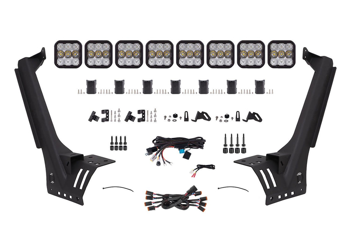 Diode Dynamics Jeep JL SS5 Pro CrossLink Windshield - White Combo Lightbar Kit - DD7262