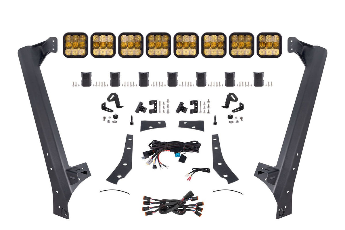 Diode Dynamics Jeep JK SS5 Pro CrossLink Windshield - Yellow Combo Lightbar Kit - DD7267