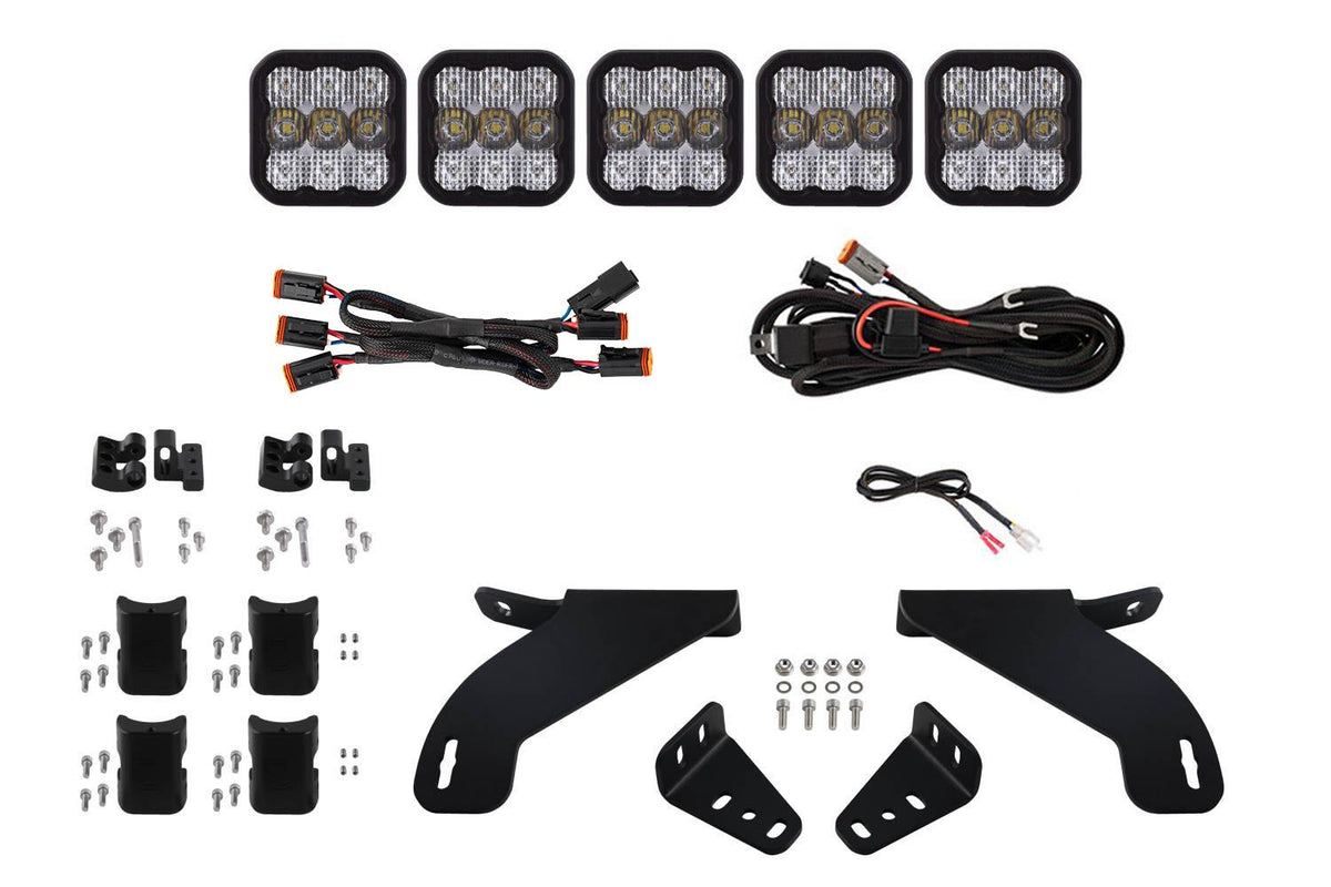 Diode Dynamics 21-22 Ford F-150 SS5 Grille CrossLink Lightbar KitSport - White Combo - DD7317