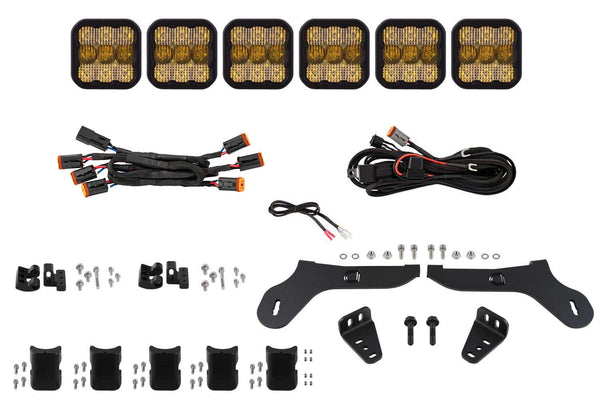 Diode Dynamics 17-20 Ford Raptor SS5 Grille CrossLink Lightbar Kit - Sport Yellow Combo - DD7336 for 2017-2020 Ford F 150 - f
