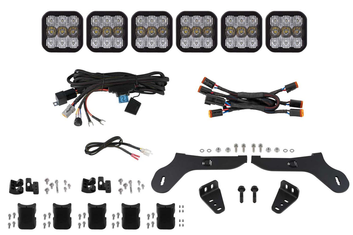 Diode Dynamics 17-20 Ford Raptor SS5 Grille CrossLink Lightbar Kit - Pro White Combo - DD7337