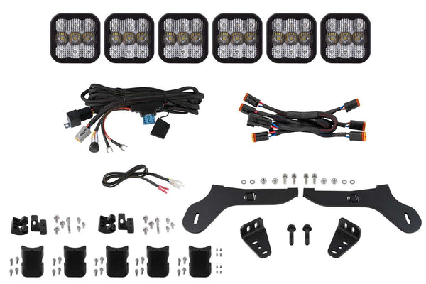Diode Dynamics 17-20 Ford Raptor SS5 Grille CrossLink Lightbar Kit - Pro White Combo - DD7337 for 2017-2020 Ford F 150 - fron