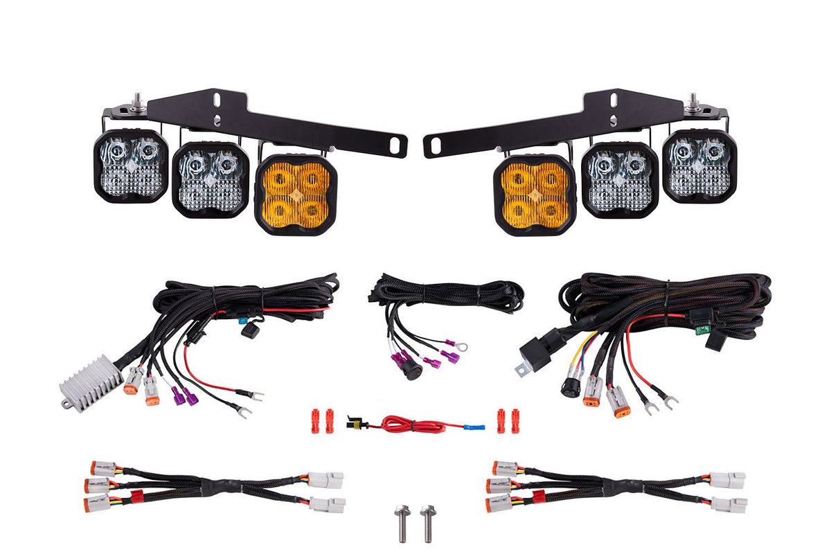 Diode Dynamics 17-20 Ford Raptor SS3 LED Fog Light Kit - Yellow Max - DD7361