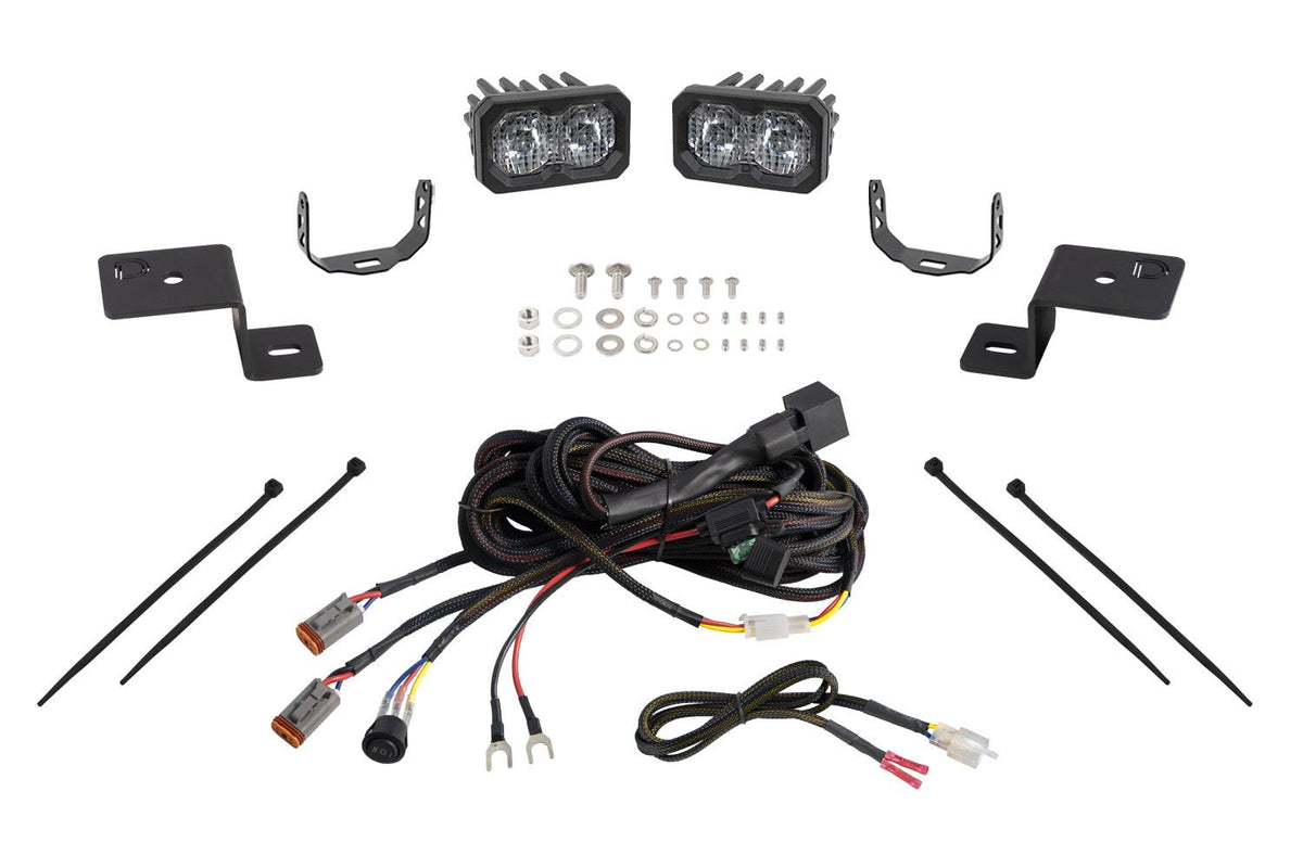 Diode Dynamics 21-22 Ford F-150 SSC2 Stage Series Backlit Ditch Light Kit Sport - White Combo - DD7365